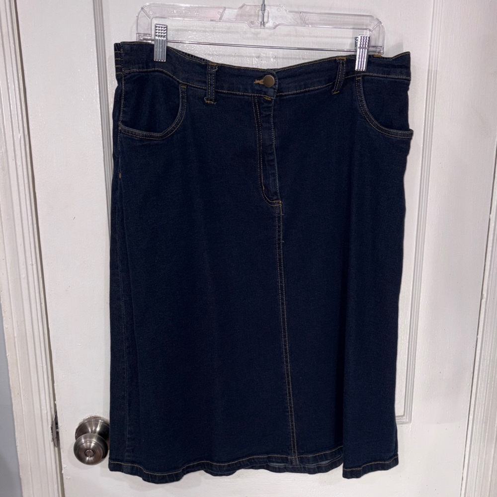 Blair Classic Blue midi Denim Skirt